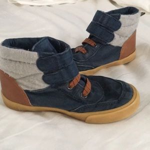 Canvas High Top Boots with Velcro